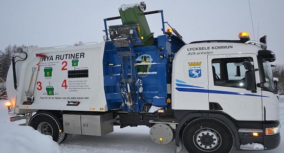 Foto av sidlastare i arbete