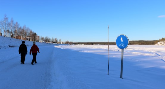 Bild på isvägen fotad från tunneln