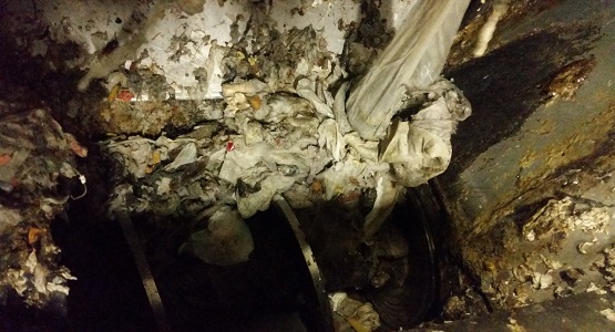 Foto från rensgallret på Lycksele reningsverk