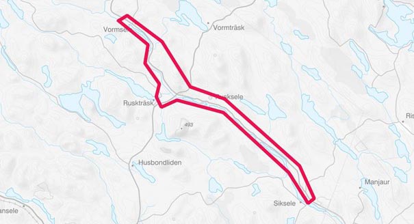 Karta över där avbrottet är