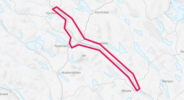 Karta över där avbrottet är 