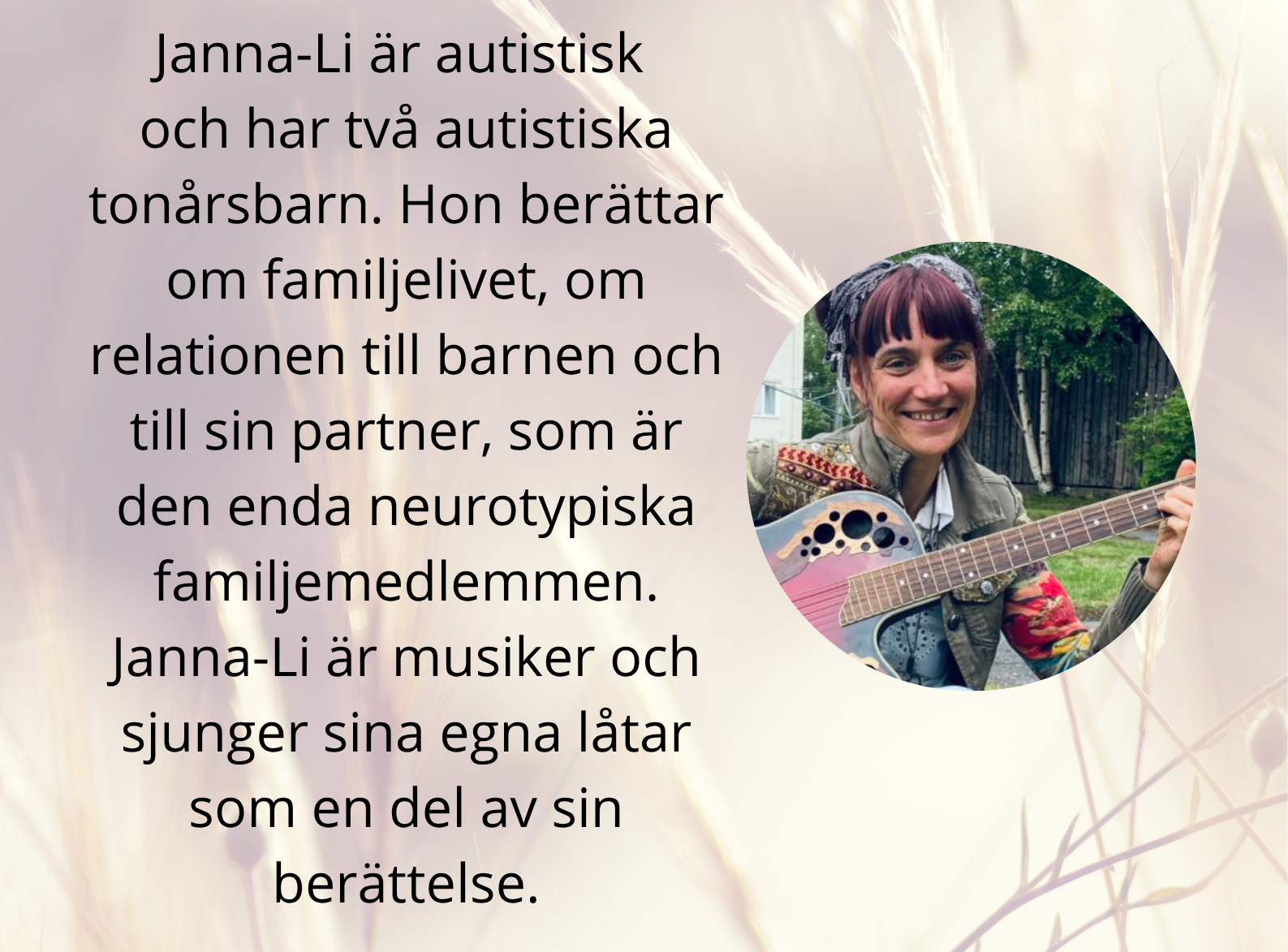 Del av affisch med en bild på Janna-Li