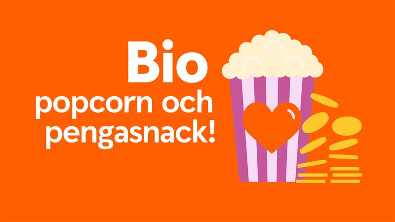 Illustrerad bild på popcorn och pengar