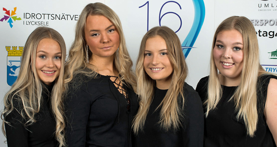 Idrottsgalan 2016, fyra tjejer från Betsele IF