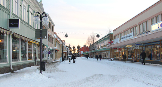 Gågatan i Lycksele under testperioden