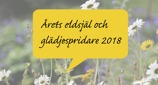 bild på blommor och en ruta med text