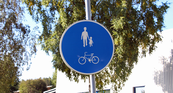Bild på skylt för gång- och cykelväg