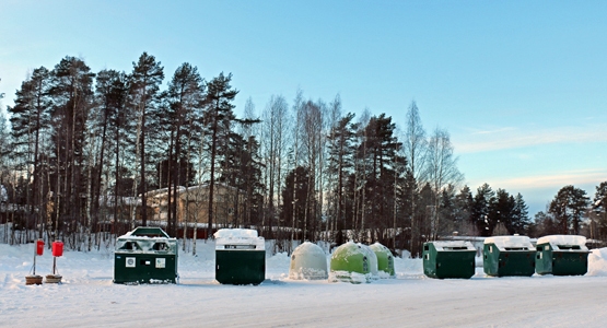 Bild på återvinningsstation vid Magasinsgatan