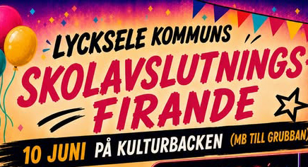 Afisch där det står om skolavslutningen