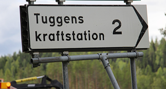 Bild skylt Tuggens kraftsstation